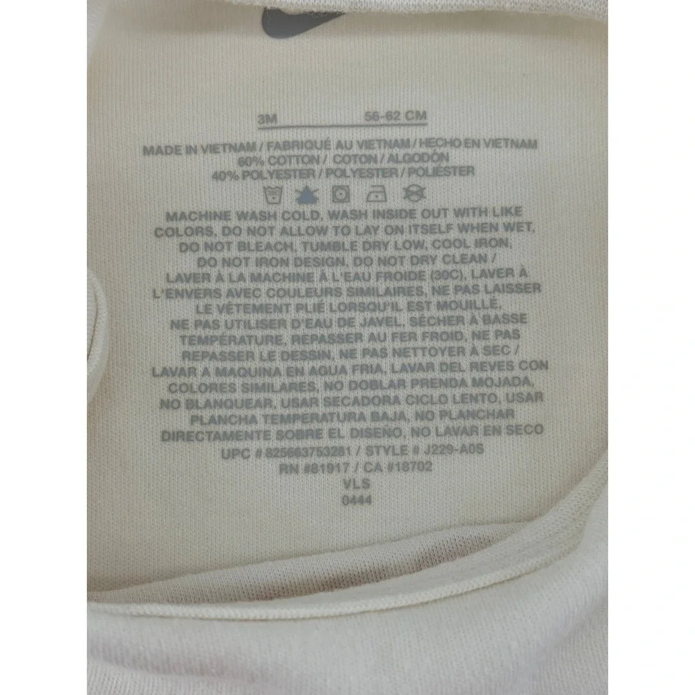 Nike Baby‎ Girls Bodysuit 3M Cream Pink Logo Short Sleeve One Piece J229-A0S